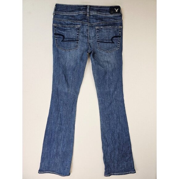 American Eagle Outfitters Size 6 X-Long Women Kick Boot Super Stretch Blue Jeans - Picture 1 of 13
